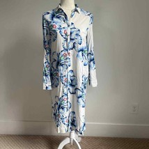 Zara Woman Blue White Floral Long Sleeve Dress Small - £22.83 GBP