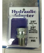 Hydraulic Adapter 3/8&quot; MALE PIPE BY 3/8&quot; FEMALE PIPE SWIVEL RESTRICTED - £15.43 GBP