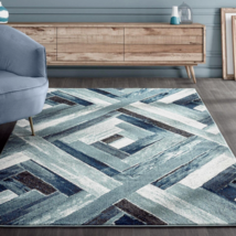 Rugs Area Rugs 5X7 Area Rug Carpets Modern Large Bedroom Blue Living Room Rugs - £74.04 GBP