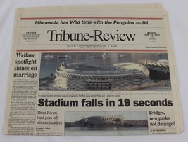 Feb 12 2001  Pittsburgh Tribune Review Newspaper Three Rivers Stadium Im... - £22.34 GBP