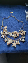 New Betsey Johnson Necklace Seashell Starfish Beach Tropical Florida Collectible - £23.88 GBP