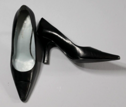 Etienne Aigner  Classic Black Leather Pumps Pointed Toe Heels Womens Size 8 - £33.88 GBP