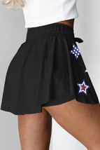 Black Sequined Flag Star Active Mini Skort - $292.82 MXN
