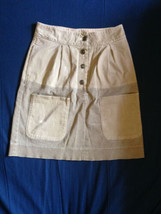 See by Chloe Cotton Blend Tan Denim Skirt SZ 4 Made in Italy - £35.83 GBP