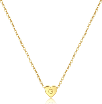 Tiny Gold Heart Choker Necklace,Dainty Cute Initial Heart Pendant Necklace,Rose - $55.69