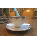 ROYAL DOULTON CHINA FOOTED TEACUP &amp; SAUCER SET MARLBOROUGH H4988 ENGLAND - $13.51 CAD