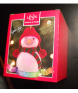 Lenox Wonder Ball Snowman Christmas Ornament Red Knit Hat Lit Ornament Boxed - $19.99