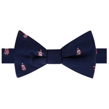 TOMMY HILFIGER Navy Blue Santa Claus Club Christmas Silk Twill Self Tied... - £19.51 GBP