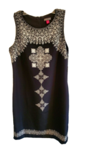 Vince Camuto Womens Sheath Dress Size 4 Black White Mosiac Sleeveless Ro... - £16.29 GBP