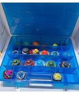 Hazbro Beyblades lot of 20 with 7 Launchers and carrying case - $29.69