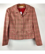 Pendleton Virgin 100% Wool Red Olive Green Tan Plaid Blazer Jacket Waist... - $47.95 CAD