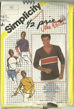 Simplicity Sewing Pattern 9993 Mens Pullover Top Sweatshirt Size 40 New 1982 - £5.47 GBP