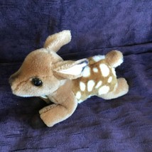 Gently Used Myoni Aurora Small Plush Brown w Cream Spots Lying Down Bambi Deer  - $11.29