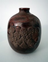 Gorgeous TAKAHASHI Pottery Drip Glaze 6&quot; Vase Japan - £33.61 GBP