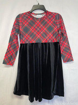 Orchid Lane Girl&#39;s Plaid Velvet-Skirt A-Line Dress Size 14 NWOT - £8.94 GBP