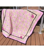 Quilt Top Eyelet Fabric Quarter Circle Pink Black 61 x 62 NEW - £63.30 GBP