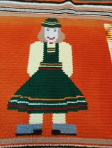 Vintage Oktoberfest Handmade Crocheted Afghan Throw Blanket 45" x 42" - £70.46 GBP