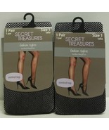 Secret Treasures Fashion Tights 1 Pair Control Top Size 1 Black Lot Of 2  - $252.96 MXN