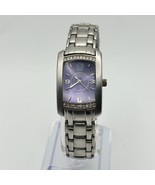 Paolo Gucci PG873WU Silver Tone Purple Dial Women&#39;s Watch Working New Ba... - $857.05 MXN