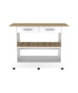 Kitchen Island 46 Inches Dozza, Kitchen, White / Light Oak - $487.79 CAD