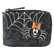 Loungefly Disney Minnie Mouse Spider Glow Accordion Zip Around Wallet - $40.00