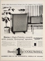 1959 Print Ad Columbia Stereo 1 High Fidelity Console Remote Stowaway Speakers - £15.31 GBP
