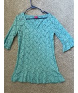 Betsey Johnson Crochet Blue Swim Suit Cover Up Dress Pool Beach Wear Siz... - $30.99