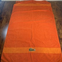 Lacoste Orange  Bath Towel 100% Cotton 29 x 49 inch Big Crocodile Logo - $19.70