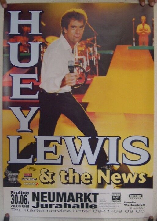 Huey Lewis And The News Poster Neumarkt Germany Jurahalle June 30 2000 - $72.25