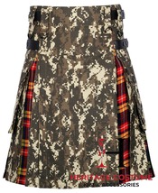 Scottish Digital Camo Kilt With Buchanan Tartan Pleats Scottish Kilt For... - £54.26 GBP+