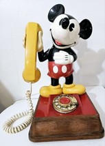 Vintage Disney Standing Mickey Mouse Rotary Dial Telephone Phone 1976 - £39.64 GBP