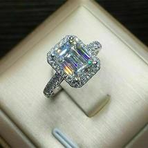 Emerald Cut 2.65Ct Diamond Engagement Ring White Gold Finish Simulated Size 8.5 - $137.50