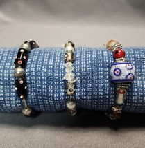 Art Glass Beaded Stretchy Bracelet Fashion Jewelry Stretch Bracelets (Lo... - £12.46 GBP