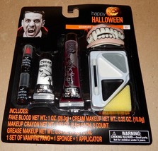 Halloween Vampire Makeup Kit Grease Fangs Sponge Blood Crayon 173Q - $7.49