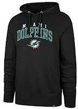 Miami Dolphins NFL &#39;47 Black Double Decker Hoodie Pullover Sweater Men&#39;s XL - £40.59 GBP