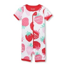 Girl&#39;s Toddler Mommy&#39;s Little Sweetie Strawberry Shortall Pajama Romper - $11.24