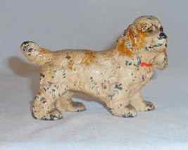 Antique Hubley Cast Iron Paperweight Painted Miniature Cocker Spaniel Dog - $50.00