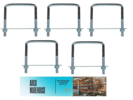 Square Bend U-Bolt, 3/8&#39;&#39; T, 2-1/4&#39;&#39; L T, Steel, Zinc, Hampton 02-3453-6... - $19.51 CAD