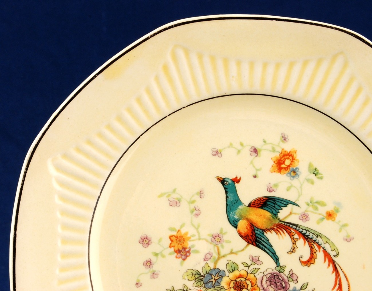 Salem Antique Ivory Bird & Basket Bread Plate Flowers Item image 2