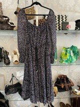 ALTUZARRA Black/Multi Floral Print Silk Long Sleeve A-Line Dress Sz 40 $2495 NWT - £530.13 GBP