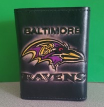 BALTIMORE RAVENS GENUINE LEATHER Trifold Wallet USA - $19.75