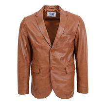 DR170 Men&#39;s Blazer Leather Jacket Tan - £156.54 GBP
