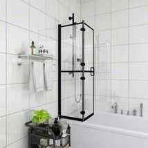 vidaXL Folding Shower Enclosure ESG 47.2&quot;x55.1&quot; Black - $5,704.66 MXN