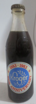 Coca-Cola Straight Side Bottle Kroger 100TH Anniversary 1883-1983 10 Oz Full - £4.35 GBP