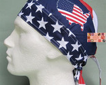 USA MAP US Full FLAG American FITTED TIED BANDANA DO RAG Head Wrap Skull... - $9.99