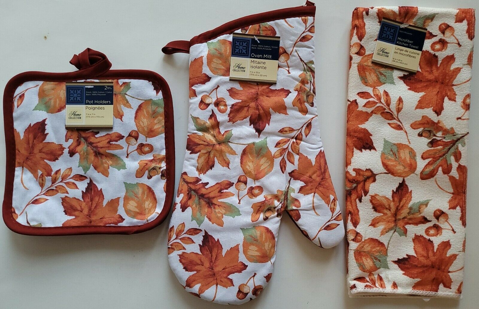 Fall Kitchen Linen Leaves Acorns S21 Oven Mitts Potholders Towels Select; Item - $2.96 - $7.91