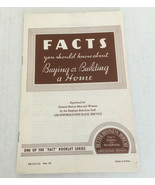 Vintage booklet facts you should know about buying or building a home mo... - $27.08 CAD