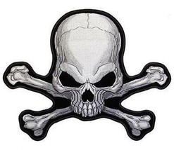 Large Jumbo Skull And Cross Bones Jacket Back Patch JBP31 Pirate Skulls New - £18.97 GBP