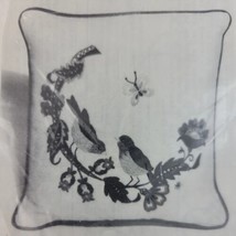 Spring Floral Crewel Pillow Kit Jacobean Bird Butterfly 14&quot; Square Vtg NEW  - £23.05 GBP