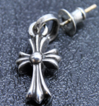 Chrome Earrings Hearts Cross CH Dutch Designer Kith Von mm6 Sterling Silver Y2K - £21.42 GBP+